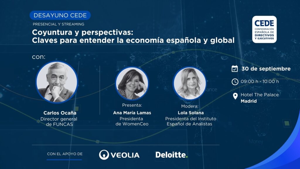 Desayuno CEDE con Carlos Ocaña. El próximo martes 30 de septiembre 2